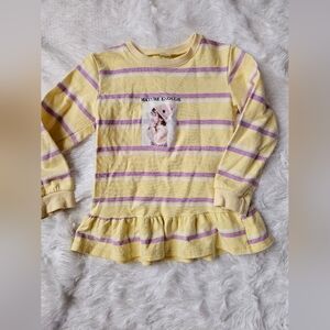 Yellow and Purple Striped Peplum Kids Top